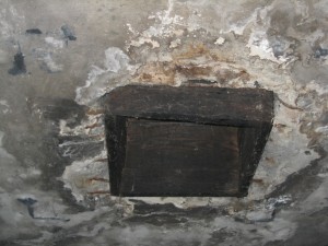 Reconstruction of one of the roof holes allegedly used at Auschwitz for the introduction of Zyklon B pellets.